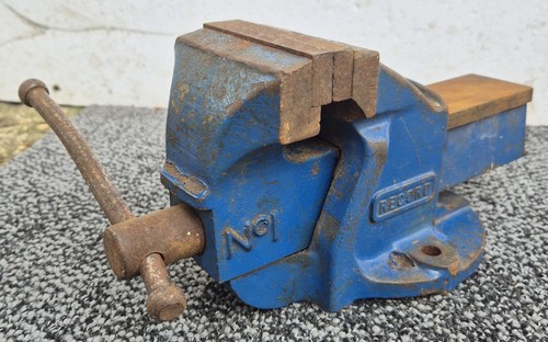 Small vintage bench table vice - table,